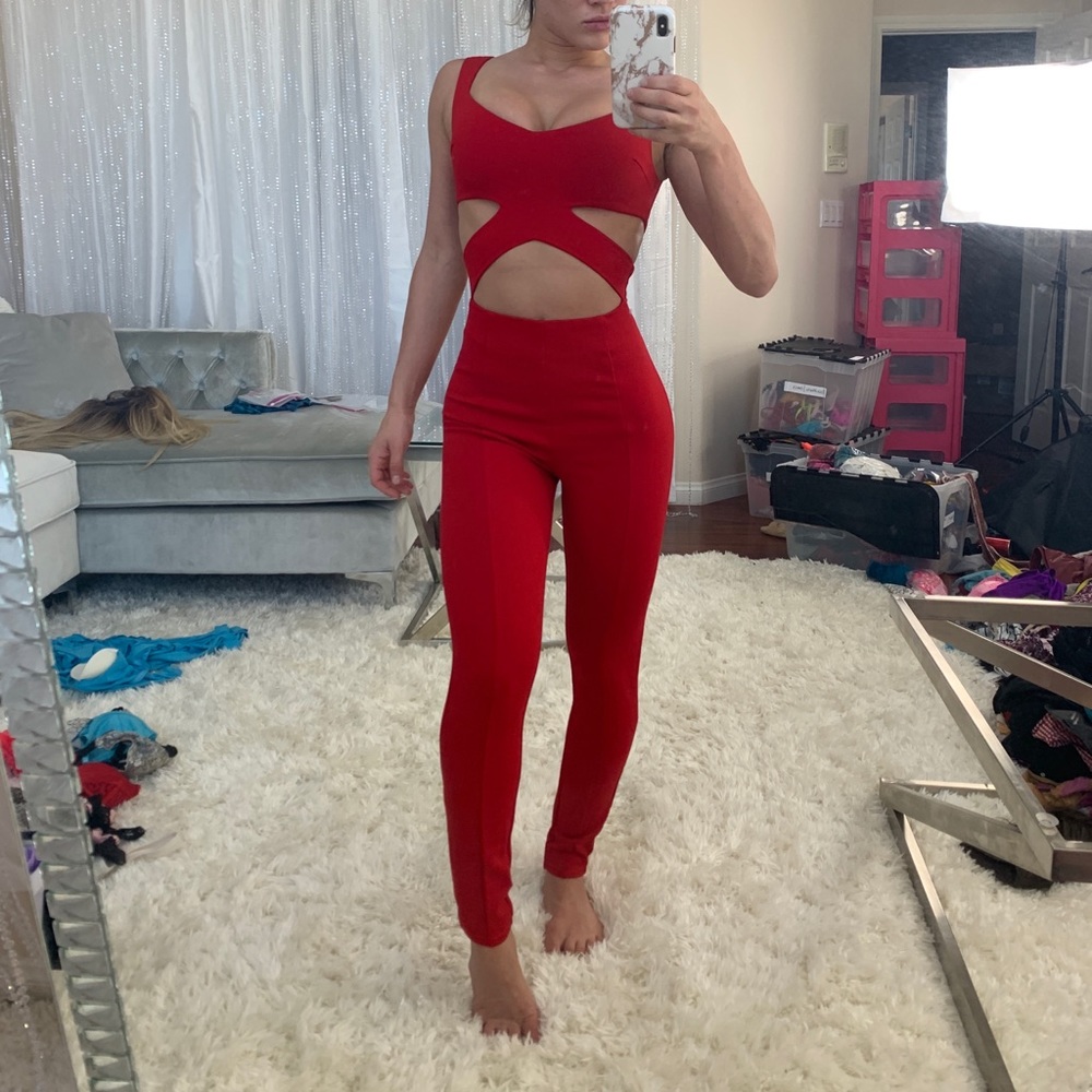 red tiger mist jumpsuit XS